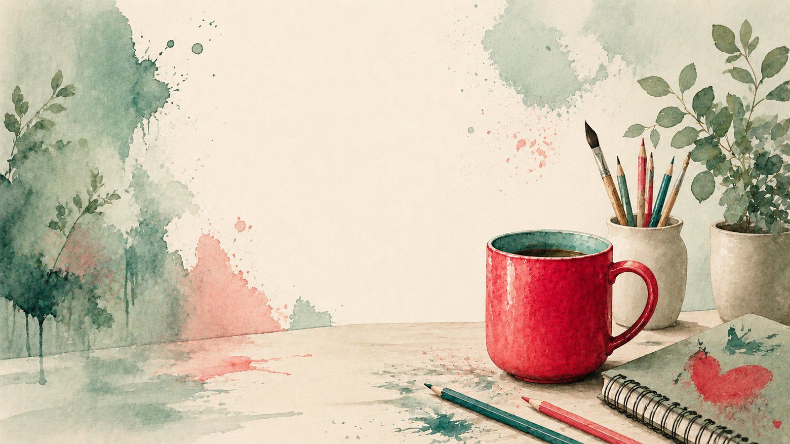 A bright pop of color in a calm watercolor scene, representing the healthy self-expression of the DBT Alternate Rebellion skill