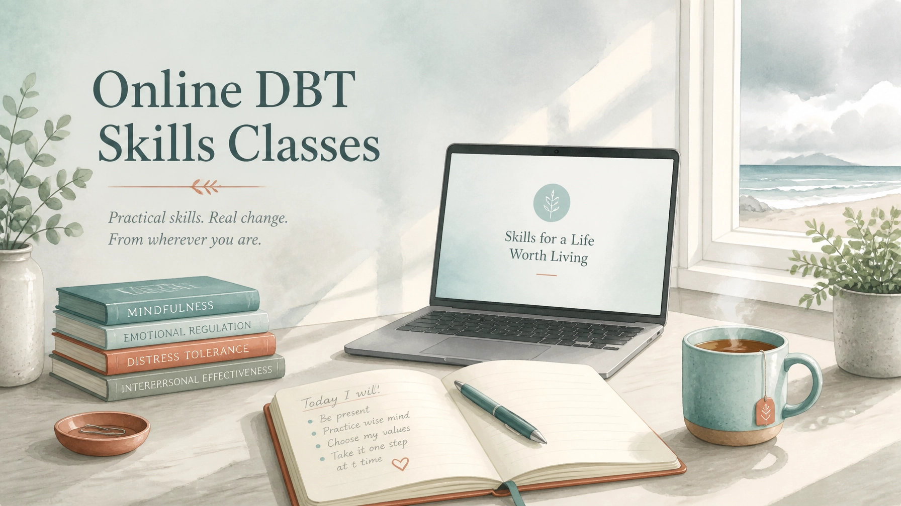 reputable online DBT provider cozy learning illustration